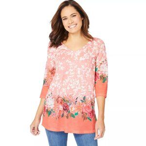 Woman Within Plus Size Watercolor Tunic 1X (22/24)